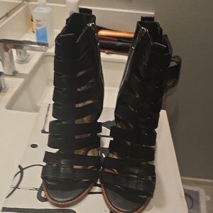 Dolce Vita Black Strappy Gladiator Heeled Sandals